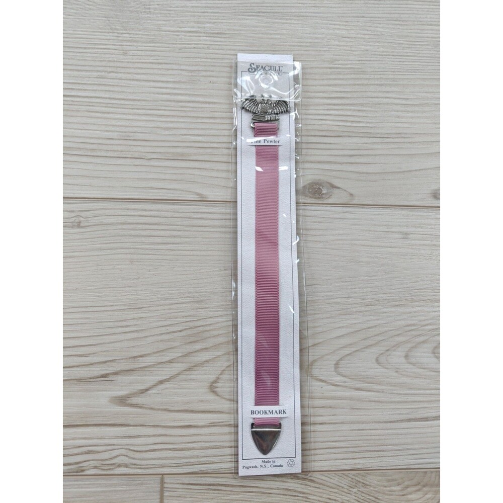 Seagull Pewter Owl Pink Ribbon Bookmark VTG